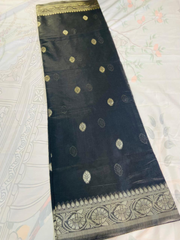 Deep charcoal black Paithani silk saree VR MISS | Sarees that defines you