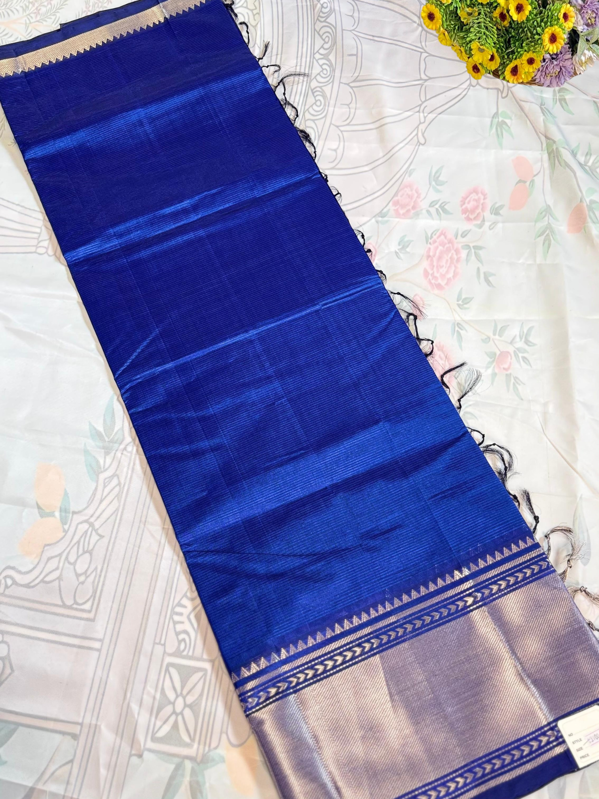  blue Mangalgiri pattu saree