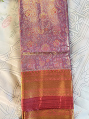 Lavender Purple Semi Kanchi Pattu Tissue Silk Saree