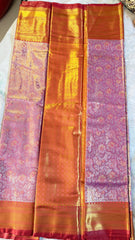 Lavender Purple Semi Kanchi Pattu Tissue Silk Saree