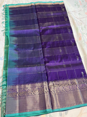 Striking dual-tone Mangalgiri pattu saree 